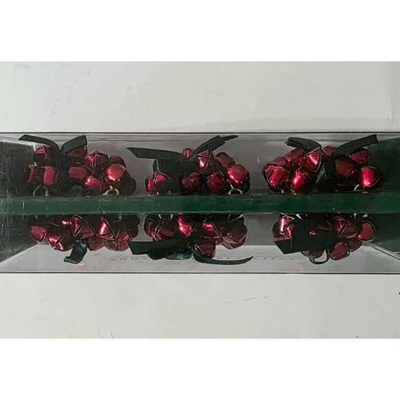 New Pier 1 Imports Jingle Bell Napkin Rings Holders Red Christmas Holiday Set 6 - Picture 5 of 7